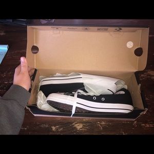 Black high-top converse